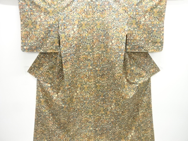 JAPANESE KIMONO / UNUSED HANAKARA KIMONO FOR SUMMER PATTERN TSUMUGI KI